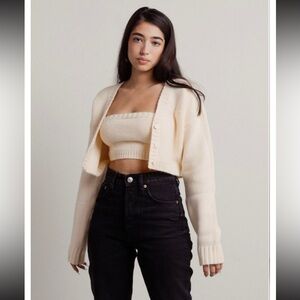 Tobi Cream Cardigan Sweater